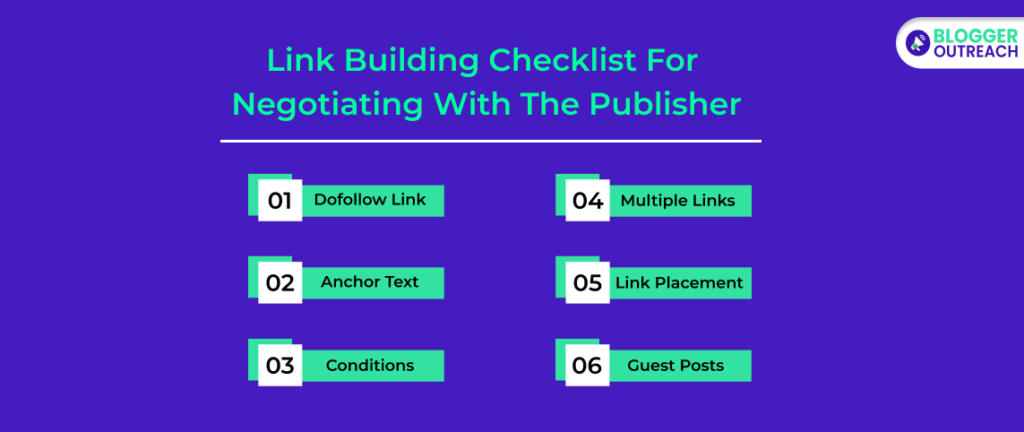 Link Building Checklist For Negotiating With The Publisher