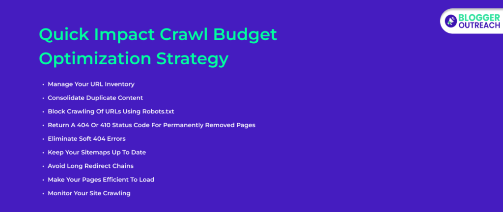 Quick Impact Crawl Budget Optimization Strategy