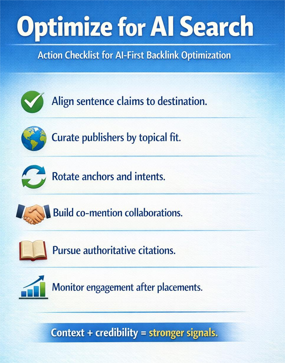 Action Checklist For AI‑First Backlink Optimization