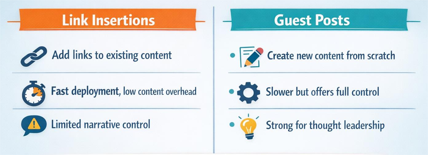 Understanding The Core Differences Between Link Insertions And Guest Posts