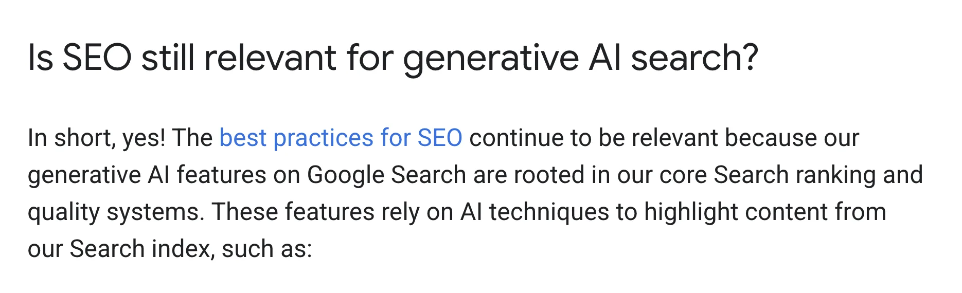 Is SEO still relevant for generative AI search